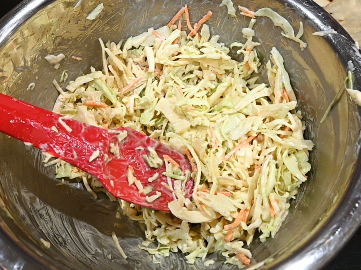 homemade-coleslaw-in-metal-bowl