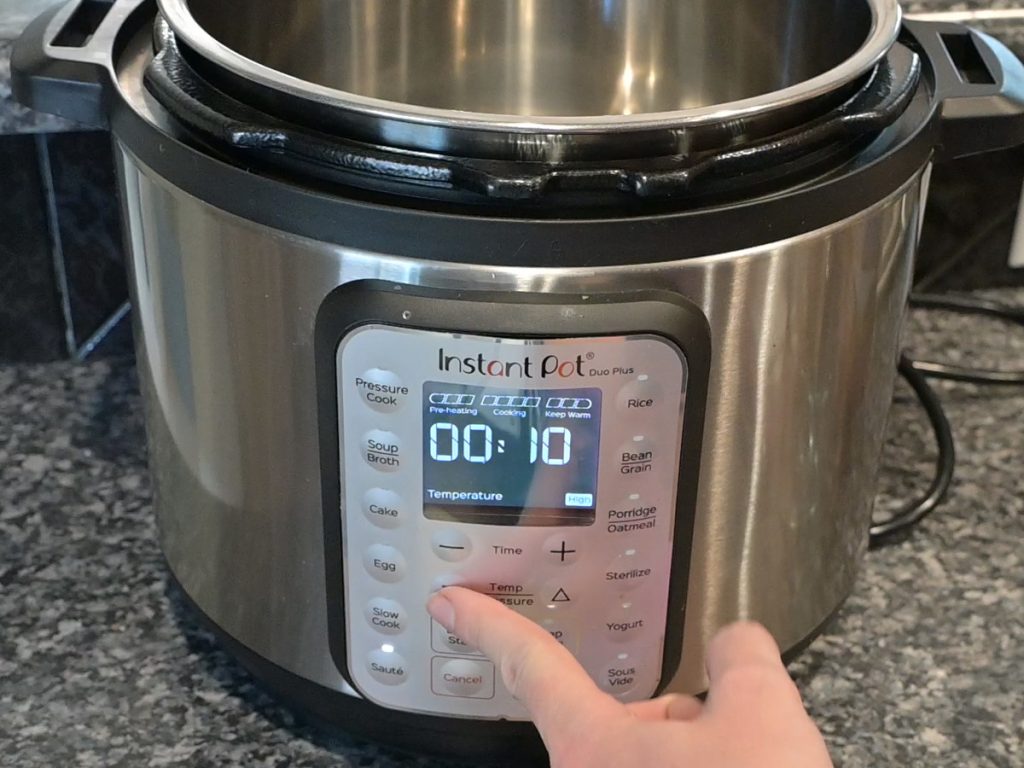 instant pot sauté mode settings